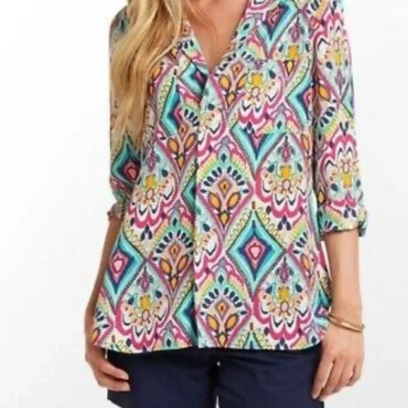 EUC Lilly Pulitzer Crown Jewels Boston Silk Top Jewel Cuff Size XS - Picture 15 of 15